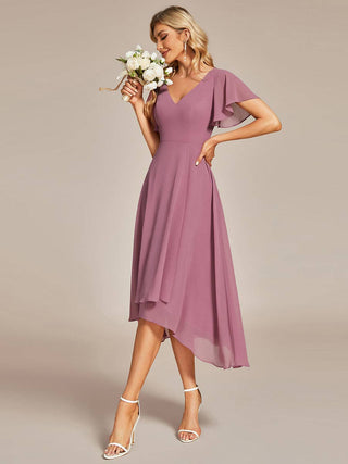 Orchid High-Lo Maxi Chiffon Dress