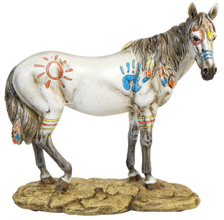 Hand-Painted Native-Inspired Horse Figurine - Southwest Décor