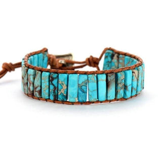 Turquoise Jasper Stone Tube Wrap Bracelet