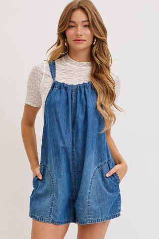 Lovely Denim Overall Romper
