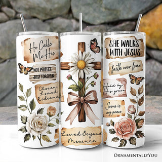 Boho Christian Cross 20oz Tumbler