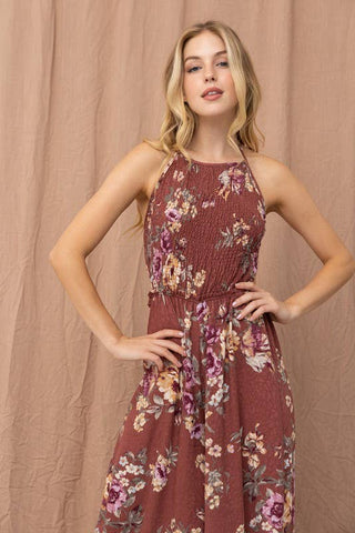 Bloomhaven Halter Wide Leg Jumpsuit