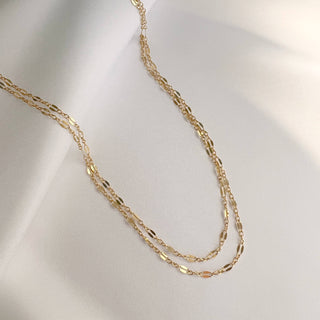 Kamryn Dapped Sequin Layering Chain Necklace Gold Filled