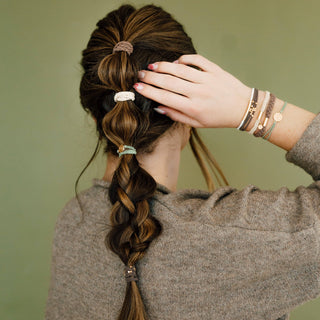 Climb Natural Colors with Gold Mountain Accent Hair Tie Bracelets