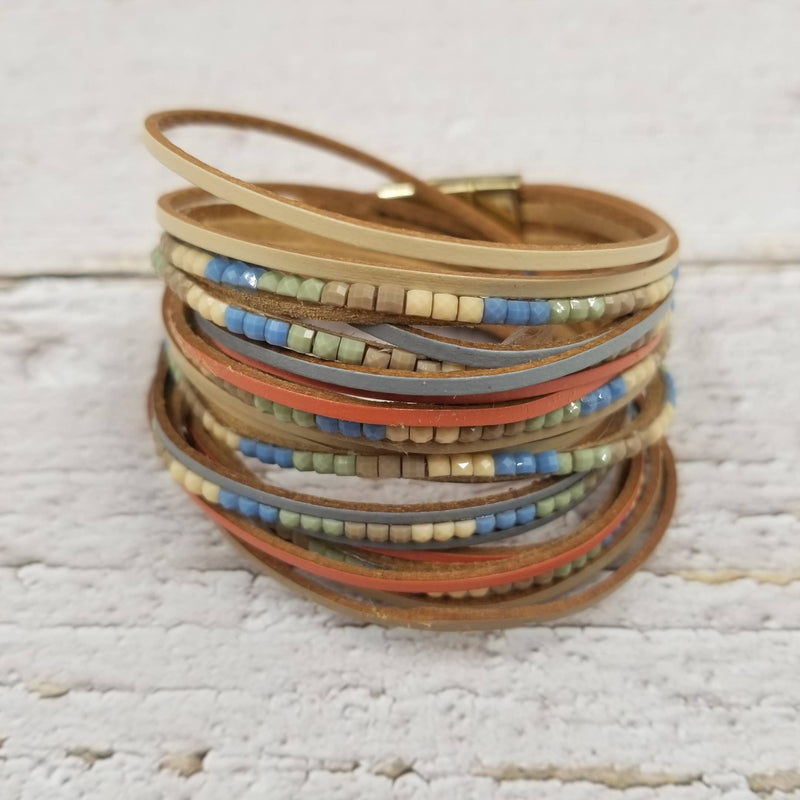 Boho Layered Colorful Leather Bracelet