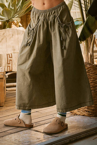 Tidal Drawstring Wide Leg Culottes