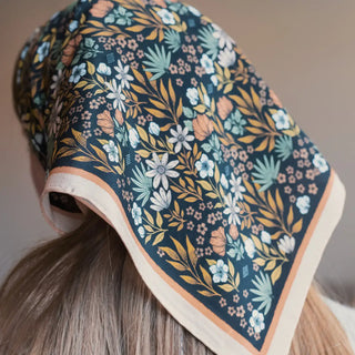 Midnight Garden Silk Bandana Scarf