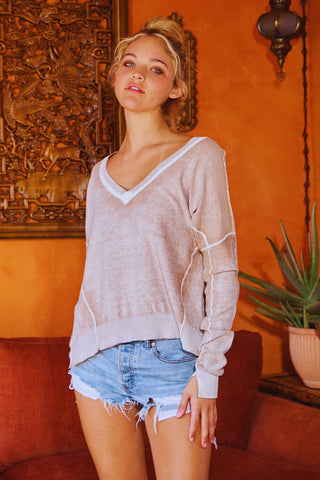 Soft Washed Pullover – Cozy Taupe Sweater