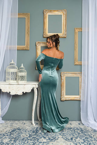 Velvet Vow Slit Maxi Dress