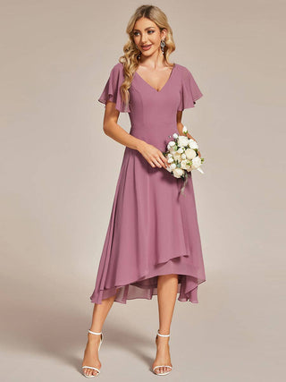 Orchid High-Lo Maxi Chiffon Dress