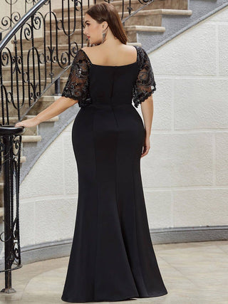 Maxi V Neck Party Dress with Flare Sleeves