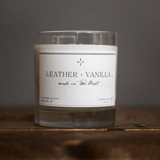 Leather + Vanilla Candle