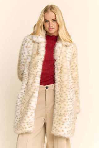 TRICOLOR FAUX FUR COAT