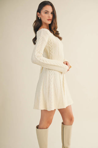 🧶 Cable Flare Sweater Dress – Cozy Meets Chic