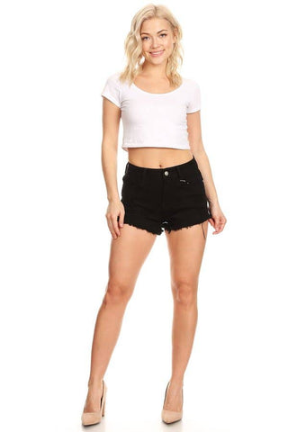 Midnight Edge High-Rise Denim Shorts