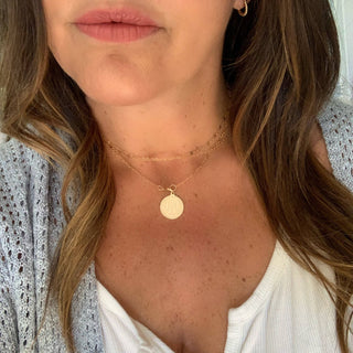 Kamryn Dapped Sequin Layering Chain Necklace Gold Filled