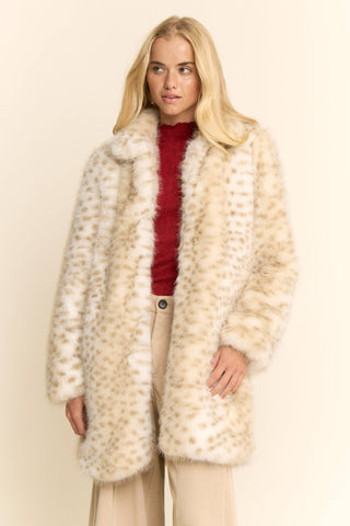 TRICOLOR FAUX FUR COAT