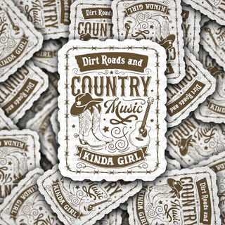 Dirt Roads and Country Music Sticker