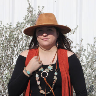 Genuine Aqua Terra Beaded Slab Necklace