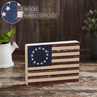 Colonial Flag Wooden Sign