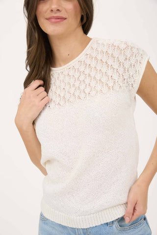 Cozy Grace Eyelet Yoke Knitwear