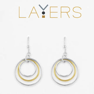 Triple Moon Dangle Layer Earrings