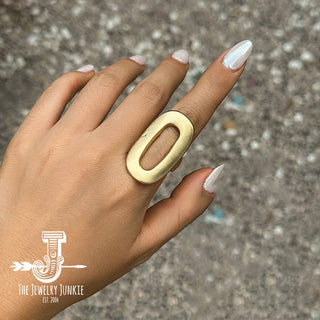Matte Gold Electroplate Oval Ring