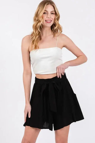 Seaside Linen Belted Shorts