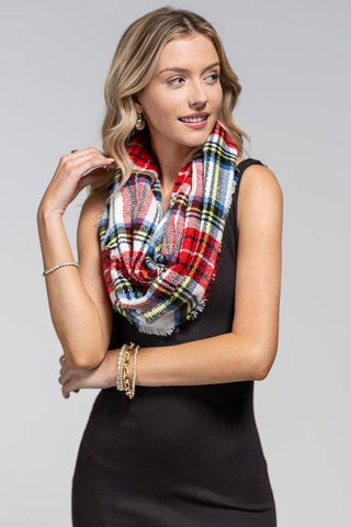 Classic Woven Plaid Infinity Scarf