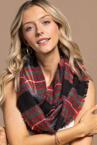 Classic Woven Plaid Infinity Scarf