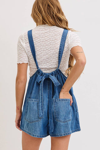 Lovely Denim Overall Romper