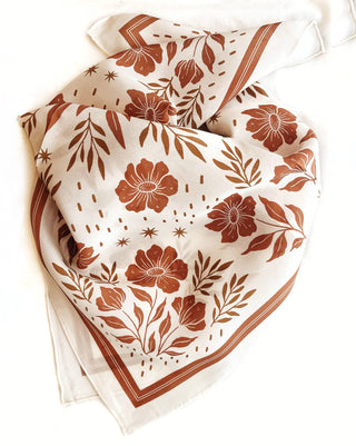 Desert Floral Silk Bandana Scarf