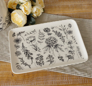Black and White Botanical Collection Platter