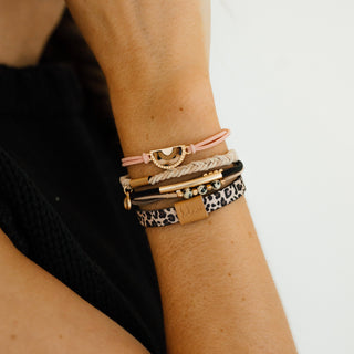 Wild Animal Print with Pink Accent Hair Tie Bracelets