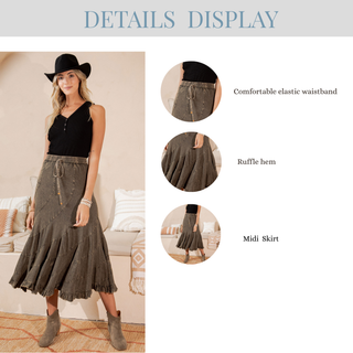 Boho Flair Asymmetrical Mid-Length Skirt