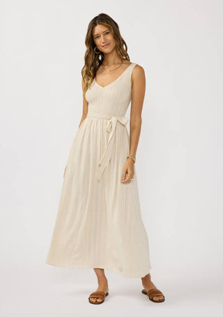 Driftwood Cove Smocked Midi Dress