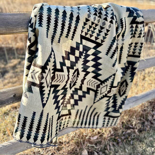 Southwest Alpaca Blanket - Forest Reversible