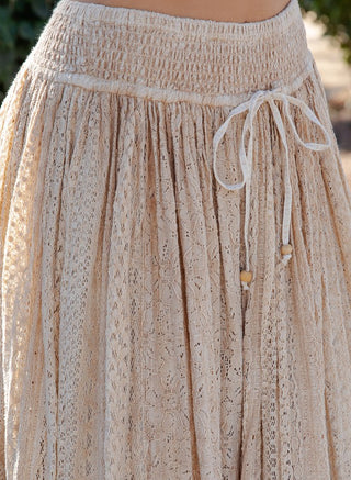 Prairie Dream Wanderer Shirred Elastic Midi Skirt