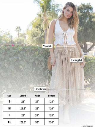 Prairie Dream Wanderer Shirred Elastic Midi Skirt