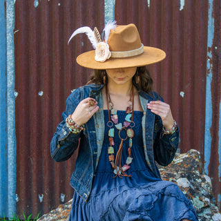 Genuine Aqua Terra Beaded Slab Necklace