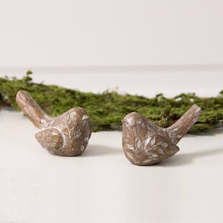 Birds with Embossed Leaf Pattern