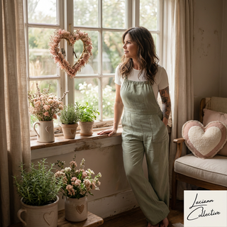 Vintage Washed Denim Wide Leg Overall Jumpsuit with Pockets