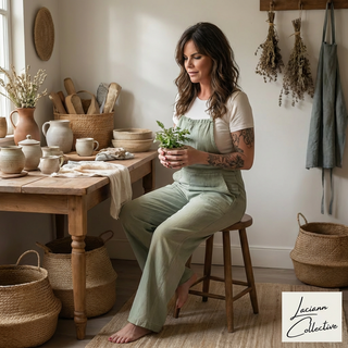 Vintage Washed Denim Wide Leg Overall Jumpsuit with Pockets