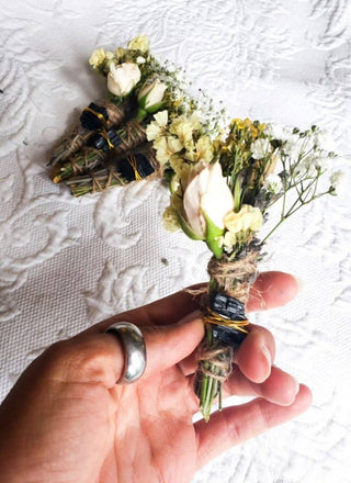 Black Tourmaline, Palo Santo, Rose and Wild Flower Smudge Bundle
