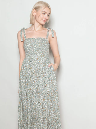 Button Down Vintage Floral Wide Flare Tiered Maxi Dress