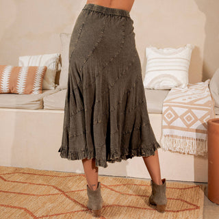 Boho Flair Asymmetrical Mid-Length Skirt