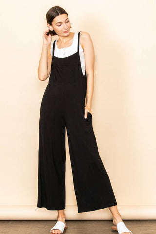 Wide Leg Overall Jumper with Bib & Side Pockets