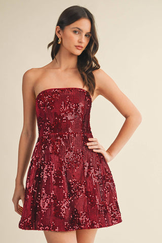 Holiday sequin mini dress