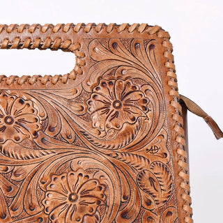 Hand-Tooled & Painted Leather Clutch Bag | Laciann Collective