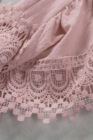 Square Neck Cotton Lace Top